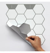 White Hexagon Peel and Stick Tiles